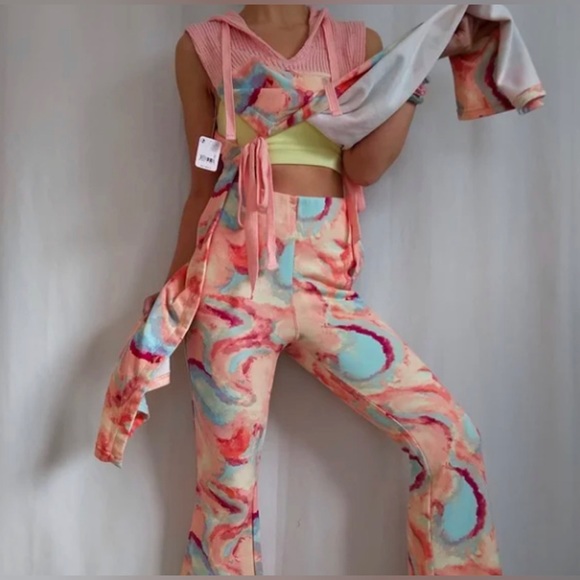 Free People All That Set Printed Multi 2 pc Top Pants Small - Picture 7 of 12